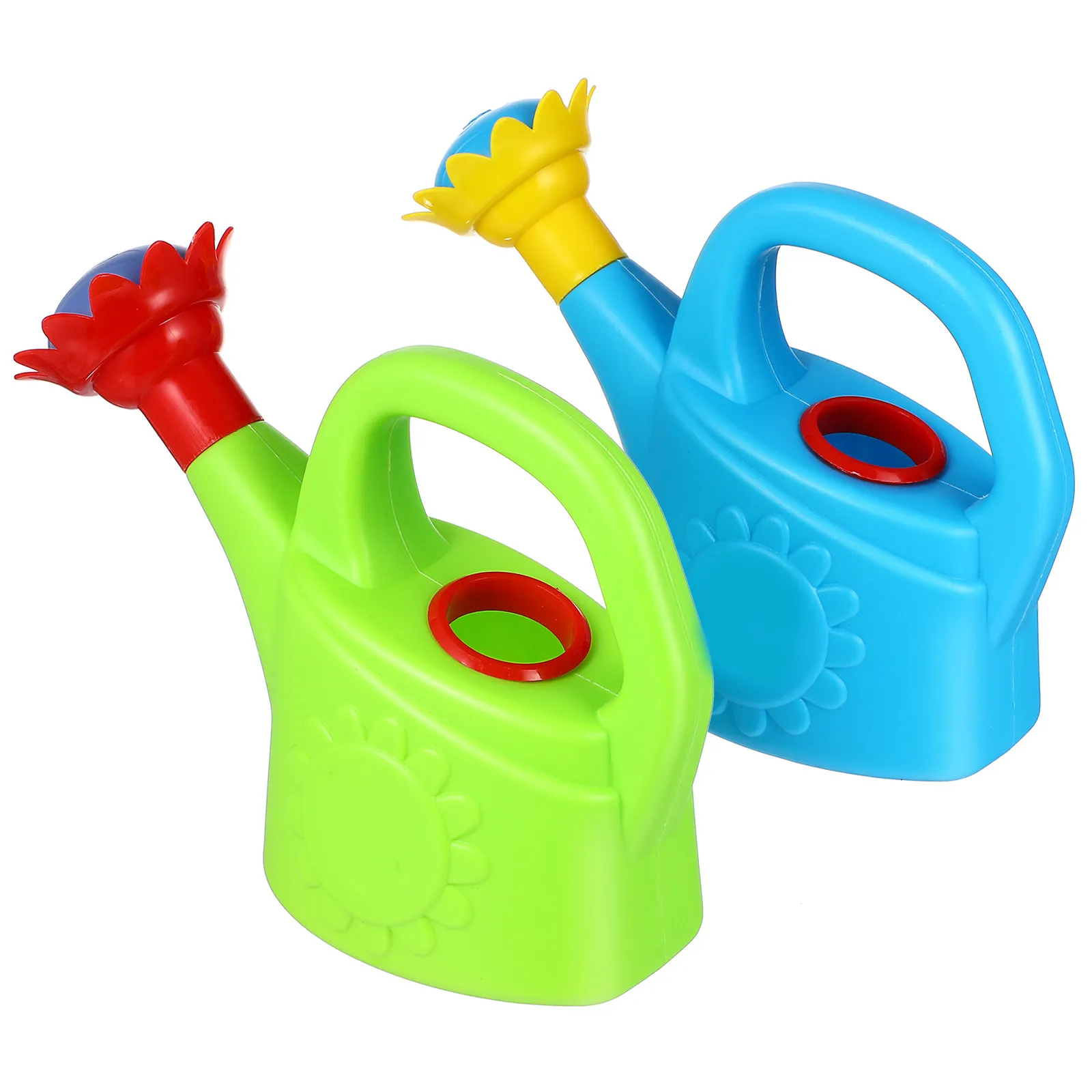 

2Pcs Plastic Chicken Watering Can Set for Kids Bath Time Beach Play Sand Play Early Learning Color Recognition Creativity