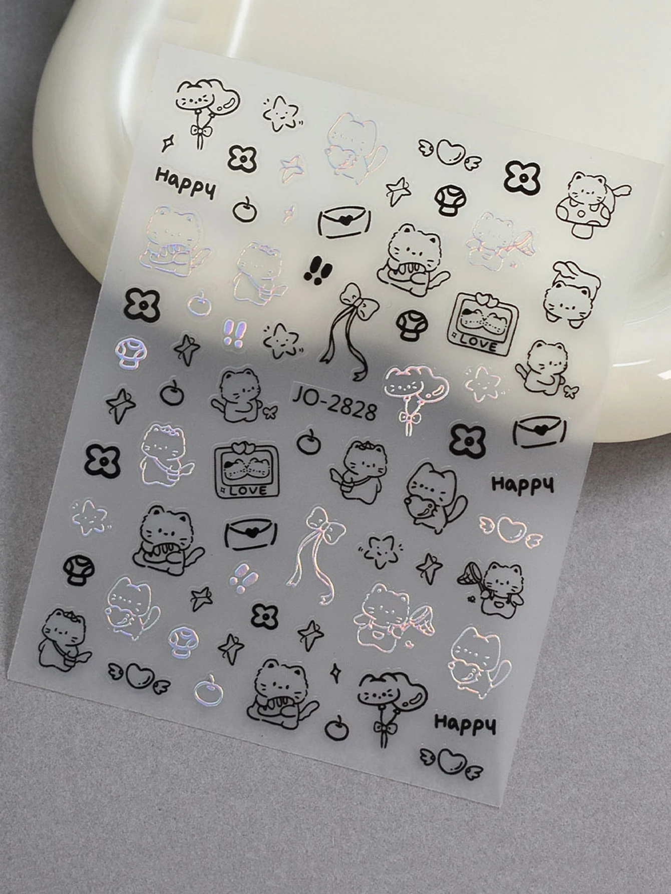 3/6/12 hojas de pegatinas para uñas de animales, calcomanías de dibujos animados de gato, perro, conejo, decoración de manicura Kawaii, accesorios para decoración de uñas