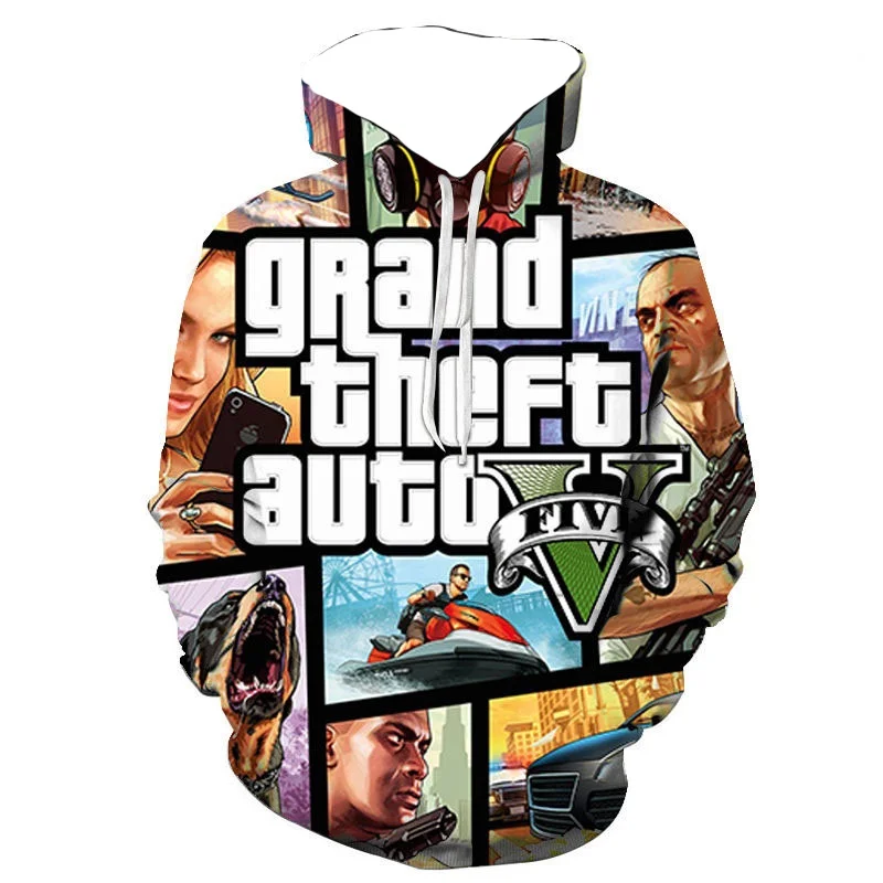 New 3D Print Grand Theft Auto Game Gta 4/5 Printed Hoodies Men Women Children Cool Hooded Sweatshirt Boy Girl Kids Pullover