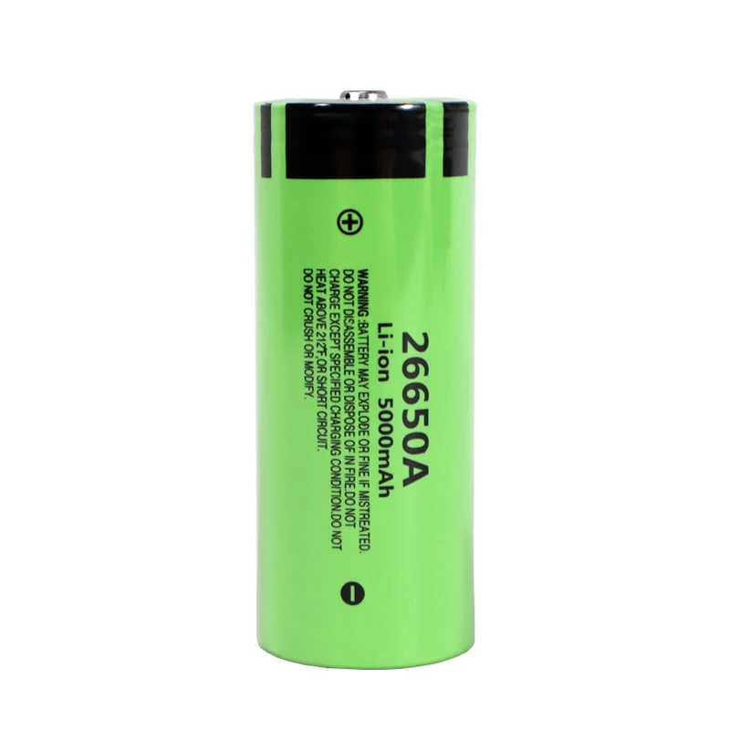 Original New 3.7V 26650A 5000mA Li-ion Battery Rechargeable battery Discharger 20A Power with Pointed Tip for Flashlight