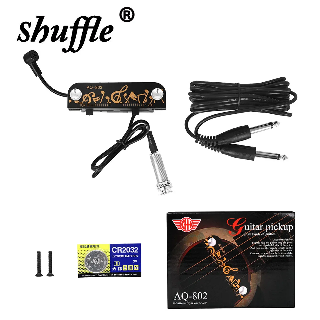 

Acoustic Guitar HQ Soundhole Pickups Integrated Active Pickup Visible High and Low Voltage Adjustment Acoustic Guitar Accessory