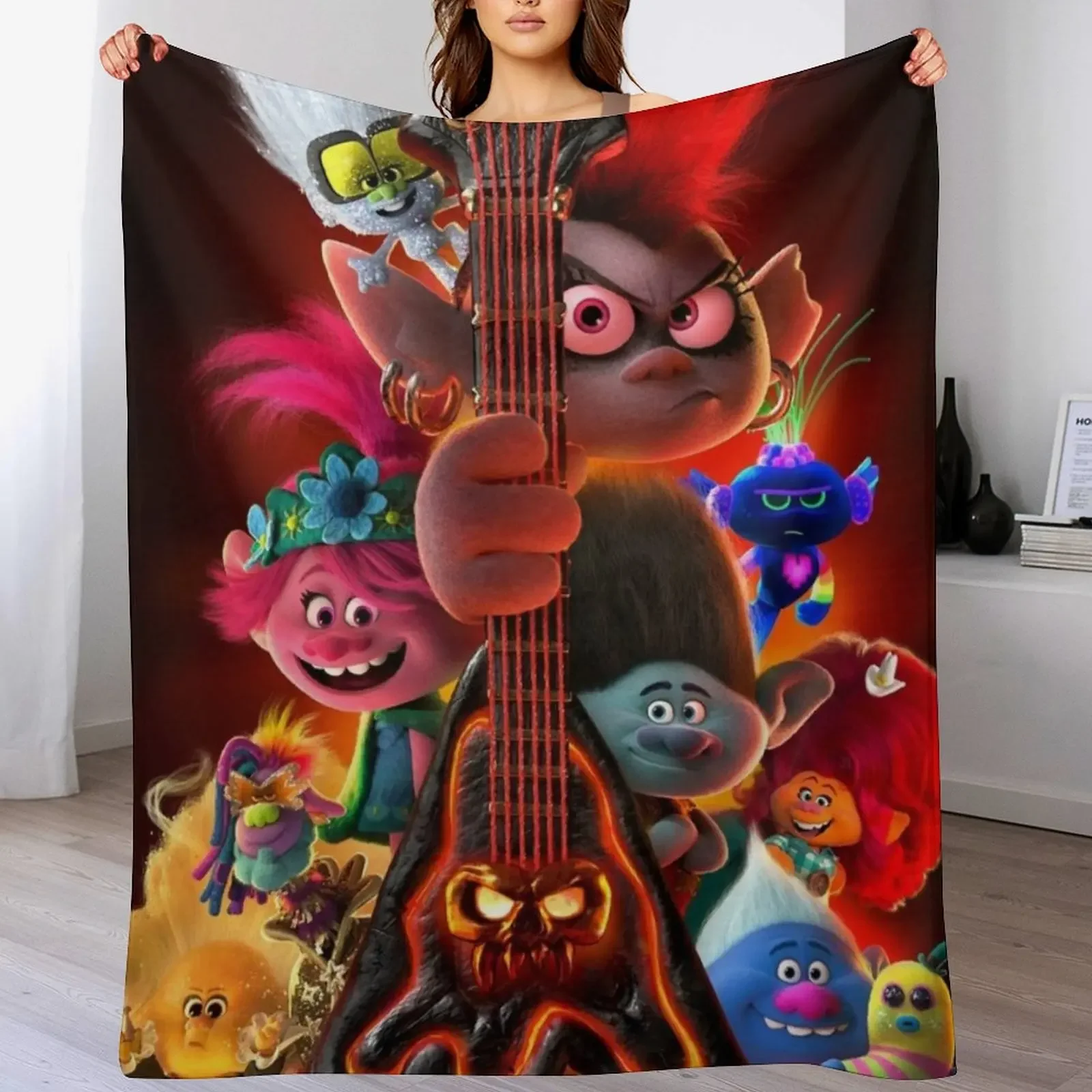 

TROLLS WORLD TOUR (2020) Throw Blanket Blankets For Sofas Polar Thin Heavy Blankets