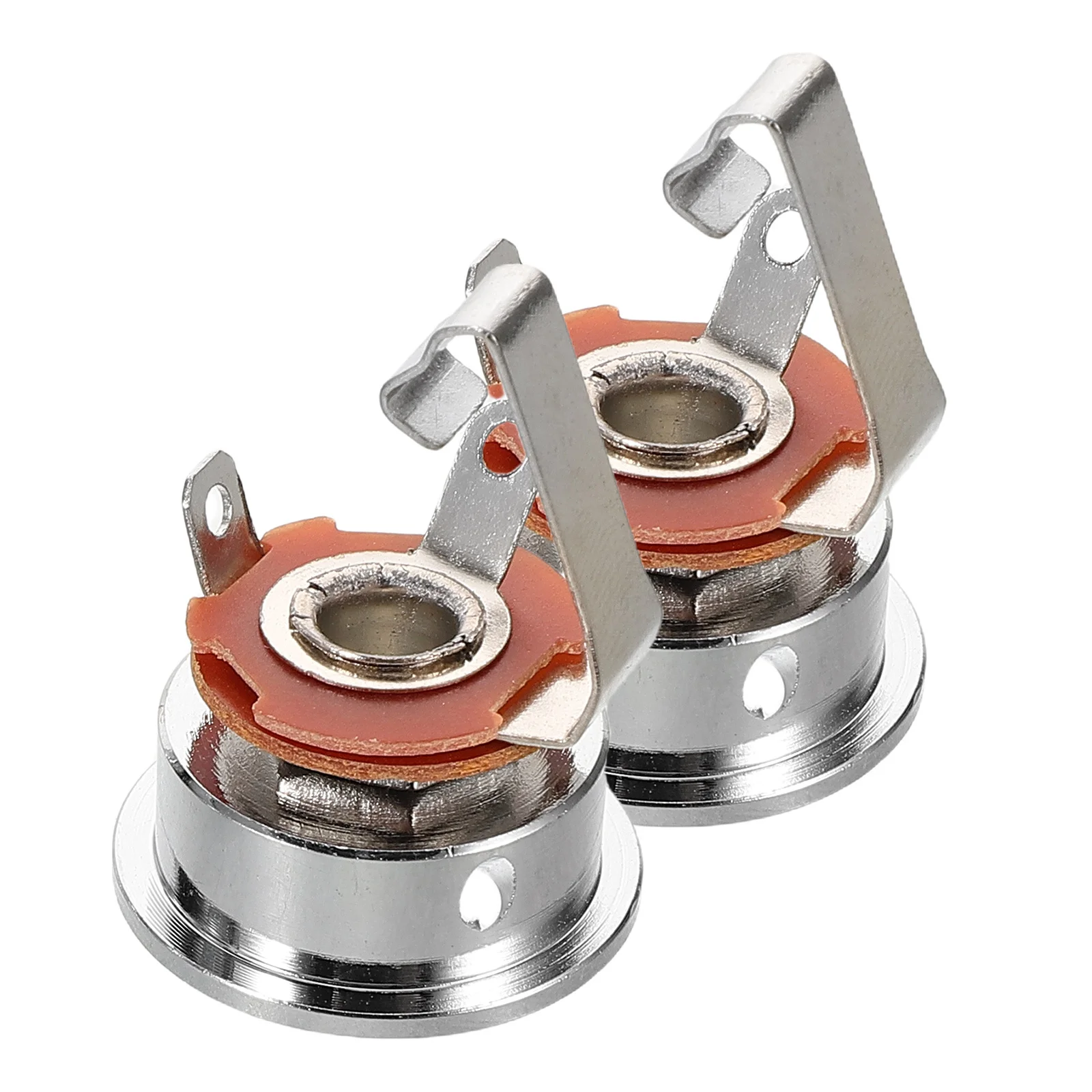 

2Pcs Electric Guitar Jack Sockets Round Cup Design Stable Mount Audio Output Input Connector Guitar Replacement Parts