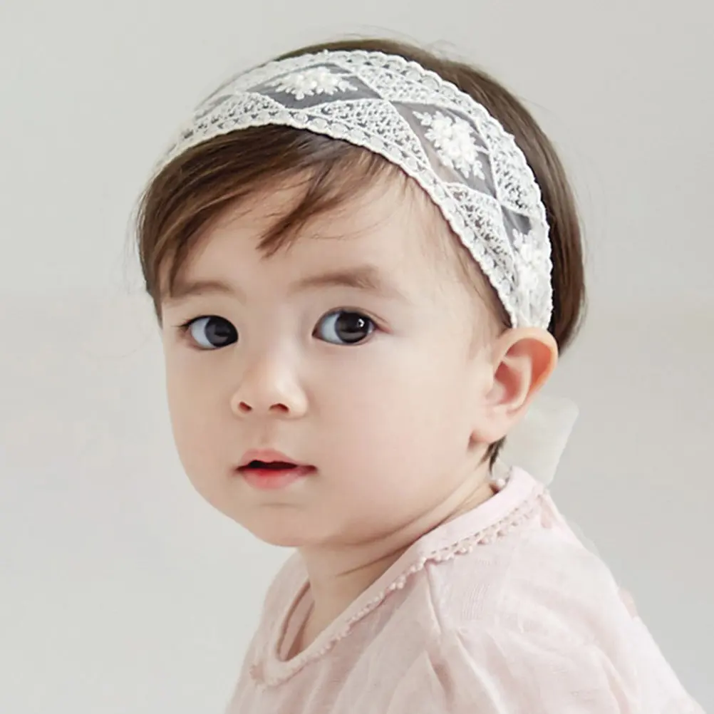 

2 шт. детских кружевных повязок на голову из мягкого хлопка, регулируемые повязки для девочек, аксессуары для волос, идеальный реквизит для фотосессий, подарок на день рождения или крестины