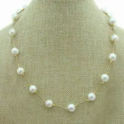 Large quantity of AAAA round 9-10mm AKOYA white pearl necklace 14K gold buckle16in 18in 20in 22in 24in 26in 28in 30in 32in