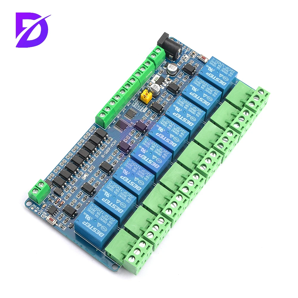 12V 8 Channel Relay Module with OPTO-Isolated High and Low Level Trigger 8 Ways Relay Switch Module for Arduino