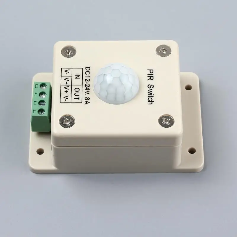 DC 12-24V PIR Motion Sensor Switch - 8A Infrared Body Detection & Light Control for Indoor Aisle Lighting