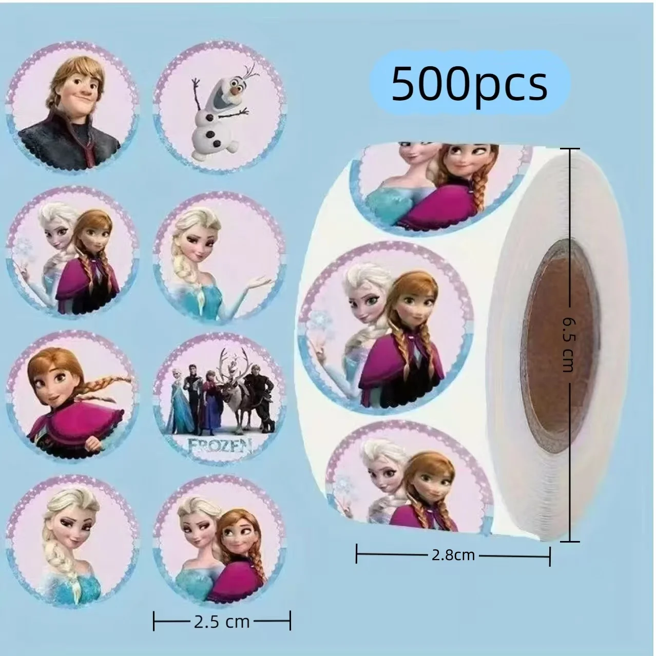 500 قطعة Kawaii المجمدة الأميرة إلسا ملصقات الكرتون لفة DIY بها بنفسك دفتر الكمبيوتر المحمول مكافأة الشارات لطيف ختم تسميات ، kawaii #1