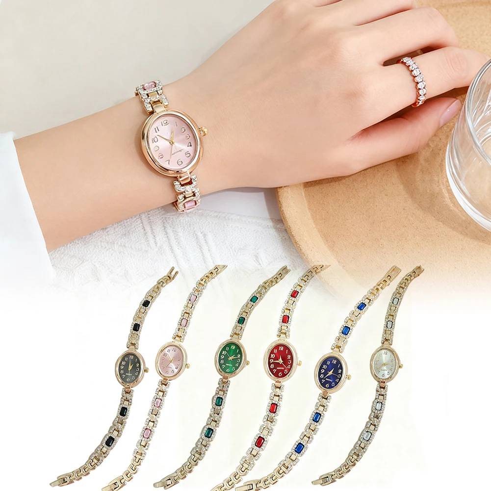 

Fashion Ladies Crystals Inlaid Wrist Watch Elegant Dazzlings Rhinestone Design Business Meetings & Professional Settings