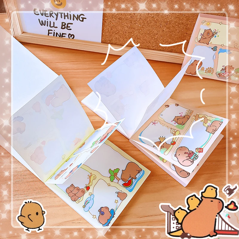 kawaii Stationery office accessories School supplies Capybaramemo pad Notebook Notepad For Daily Notes Pretty Stationery gift