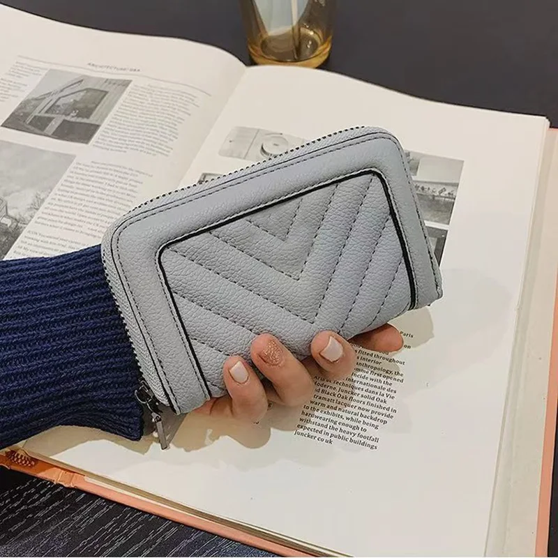 Luxus Designer Gestreifte Kartentasche Modemarke Damen Schwarze Geldbörse Kleine Damen Clutch Tasche Kartenhalter Mädchen stilvolle Tasche