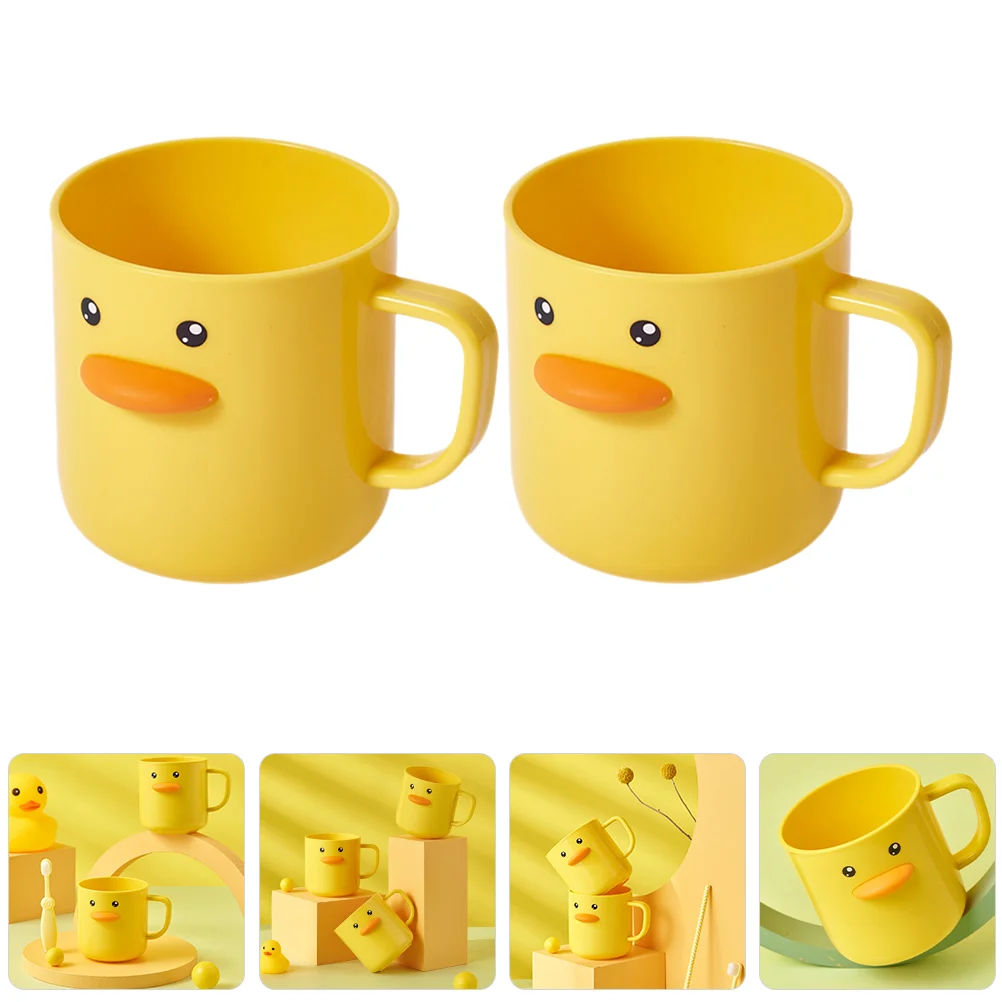 2pcs Lovely Bathroom Cups Toothbrush Tumbler Drinking Cups Mouthwash Cups Toothbrush Holder Toothbrush Cups