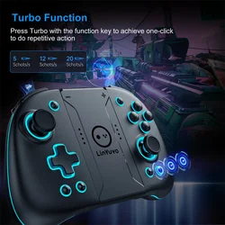 LinYuvo KS47 Joypad Mechanical Gamepad Controller 6axis Auto Fire Wake Up Wireless Bluetooth Game Controller For Nintendo Switch