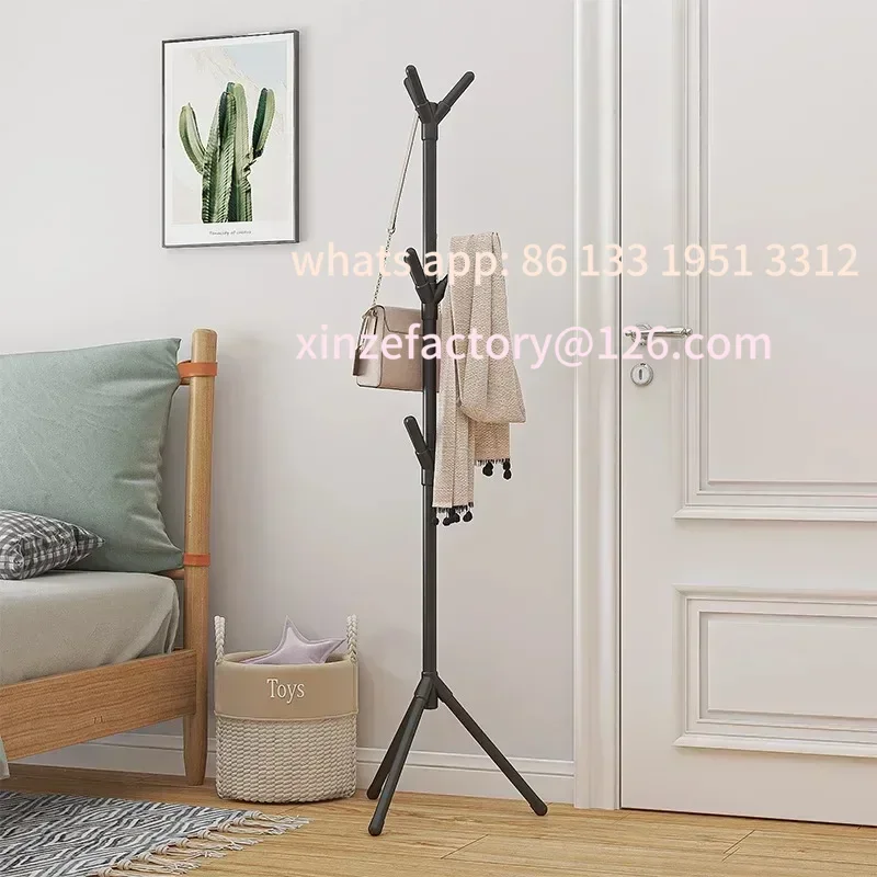 

Customizable Simple Floor-standing Coat Rack Multi-hook Vertical Branch Hanger Hat Scarf Handbag Storage Rack for Living Room Be