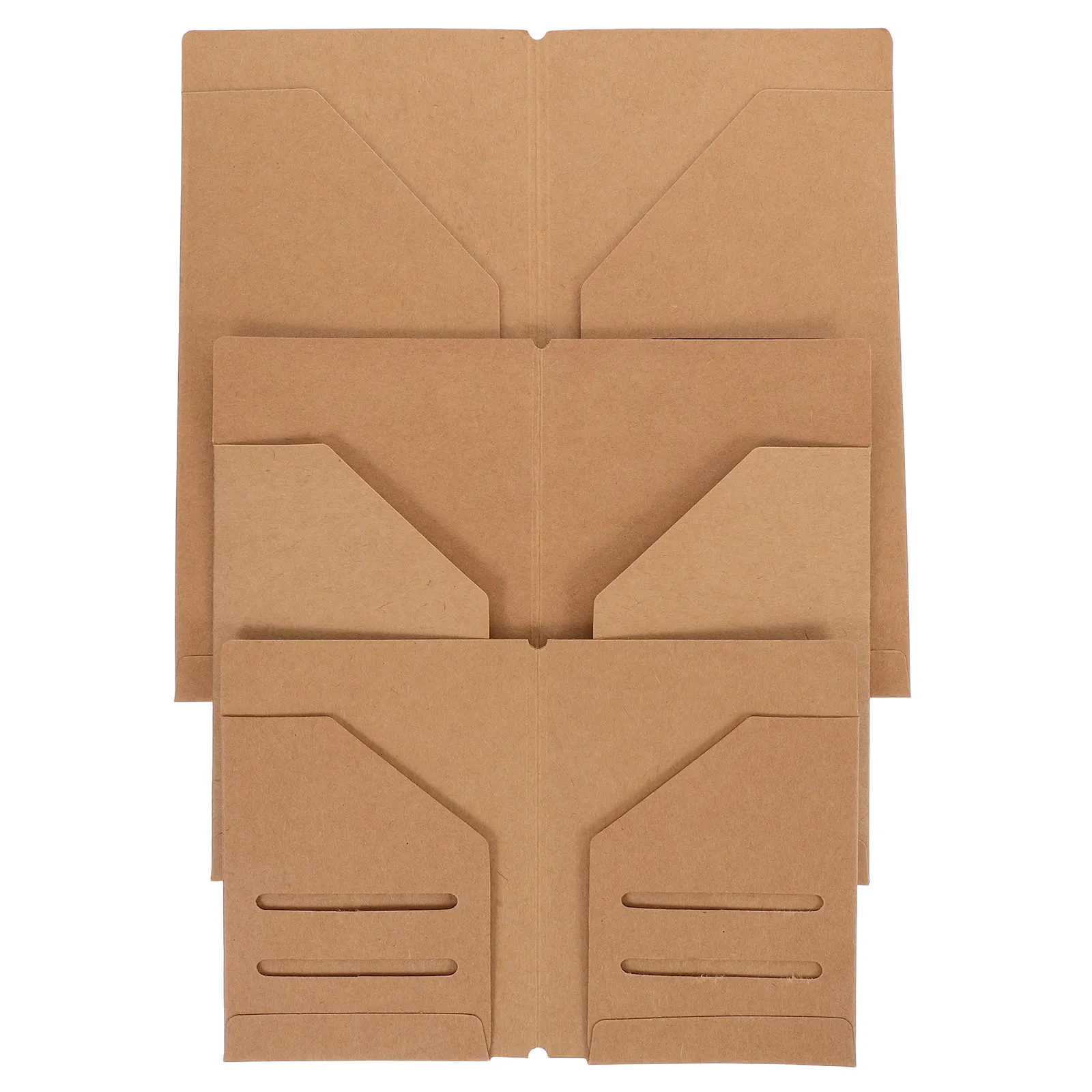 

3Pcs Zipper Case Kraft Paper File Folder Organizer for Document Card Receipt Holder Storage Office School Use