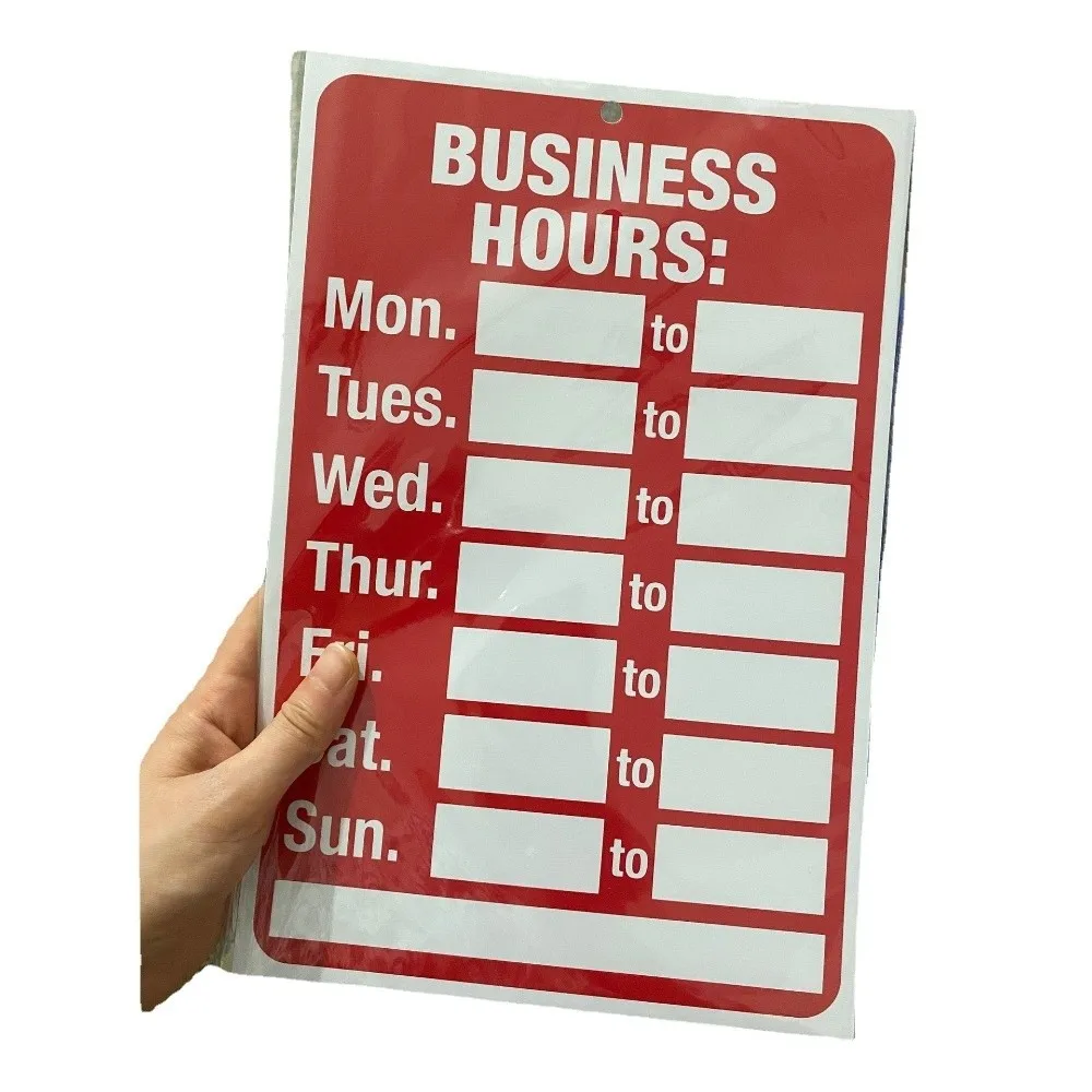 Self-Adhesive Business Hours Sticker Sunproof UV Resistant Store Opening Signs Decal Waterproof Business Hours Window Decal