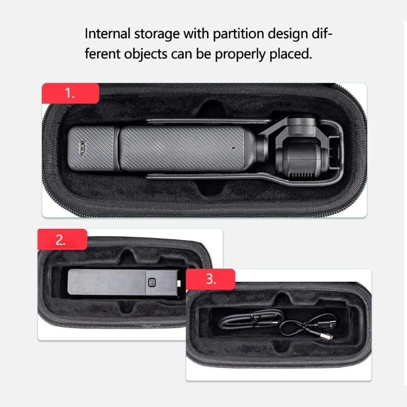 กระเป๋ากล้องที่มีซับในแบบนิ่มแบบสองชั้นสำหรับการจัดเก็บ Pocket 3