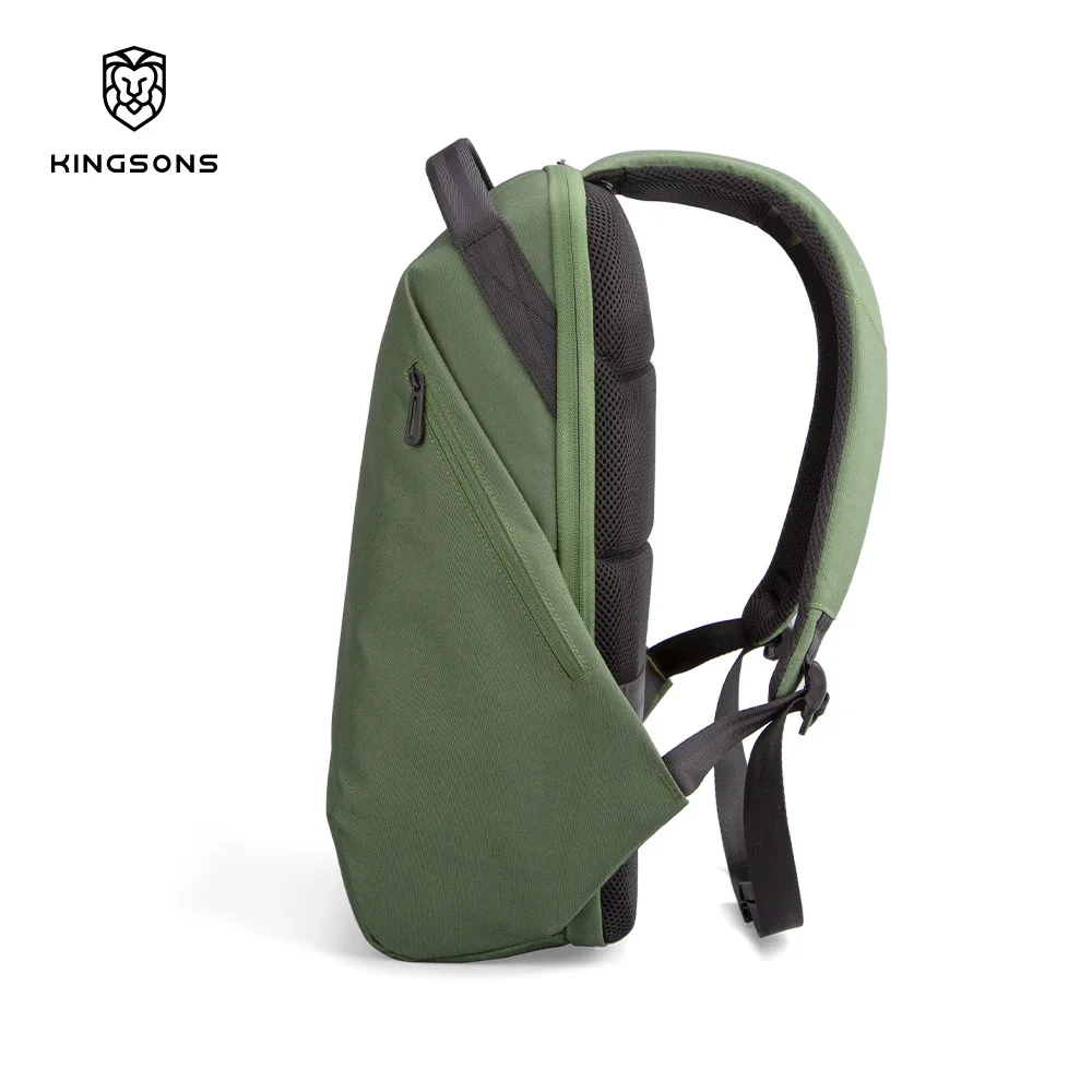 Kingsons 2025 Nuovo zaino in poliestere riciclato per uomo donna Zaino da viaggio impermeabile per laptop da 15,6 pollici con porta di ricarica USB-A