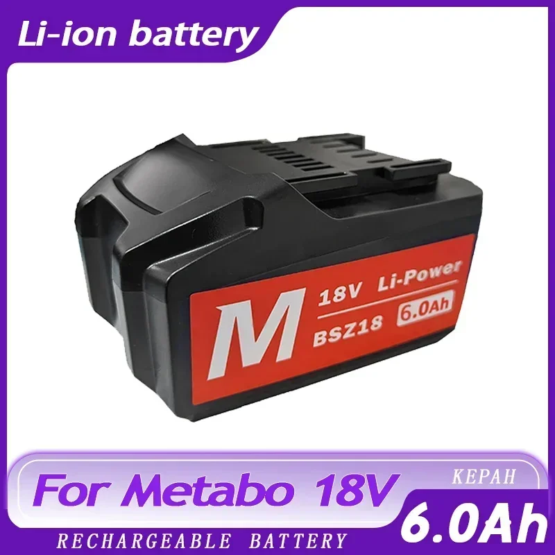 

New Rechargeable 18V 6.0Ah Battery for Metabo Cordless Power Tool Replace for Metabo 18V 625592000 625591000 Backup Batteries