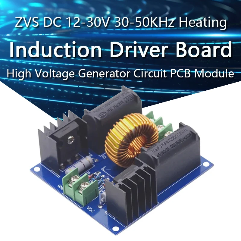 

ZVS DC 12-30V 30-50KHz Induction Heating Driver Board High Voltage Generator Circuit PCB Induction Heating Board Module