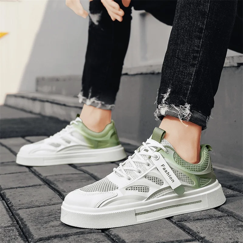 

2025 Высококачественные модные новые мужские кроссовки с градиентной сеткой на мягкой подошве для отдыха: дышащая, толстая подошва, модная повседневная обувь