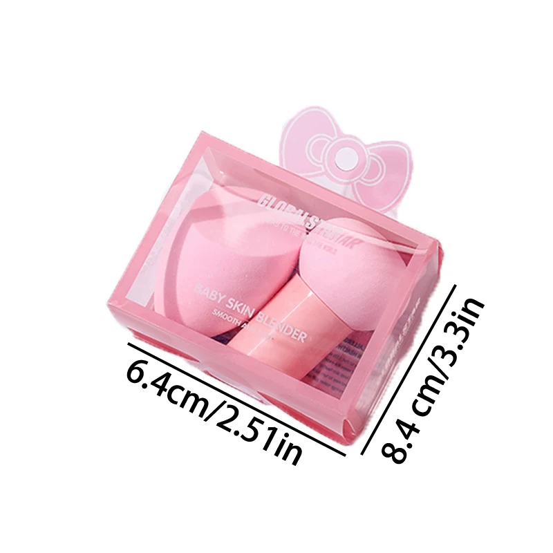 2pcs/Set Boxed Mushroom Head Puff Makeup Sponge Air Cushion Beauty Handle Cosmetic Egg Dry And Wet Dual-Use Super