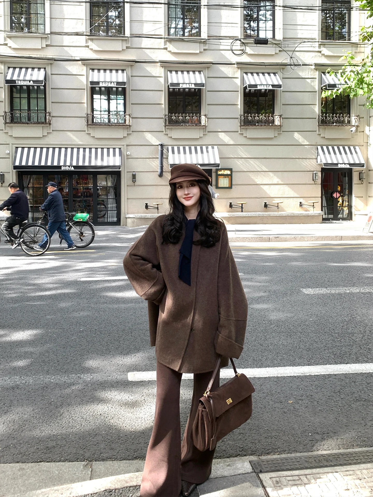 

Tina Fairy Ear Large Coat Thi Winter Woolen Jaet for Young Women Cleanfit Sle Mid-Length No Collar Pure Online Ss