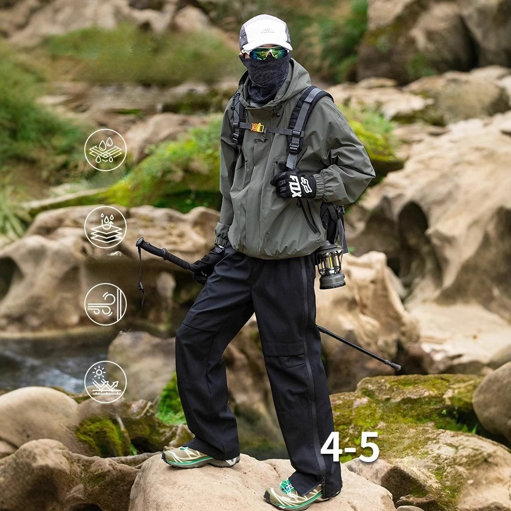 Outdoor Pants Water Resistant Windproof Breathable Cycling Adventure From Men Climbing Sports Softshell Pants with Side Zippers