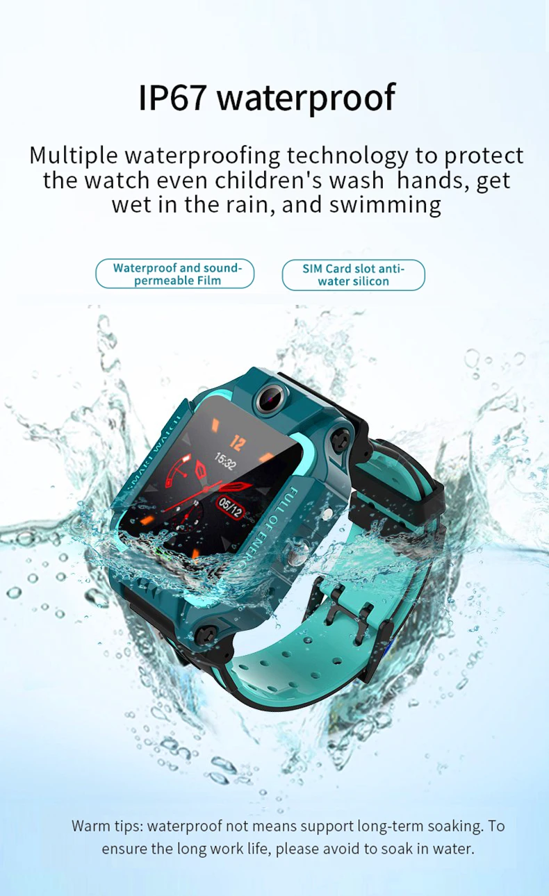 Kids Smart Watch Waterproof IP67 SOS Antil-lost Phone Call  Baby 2G SIM Card Location Tracker Smartwatch For Children Gifts