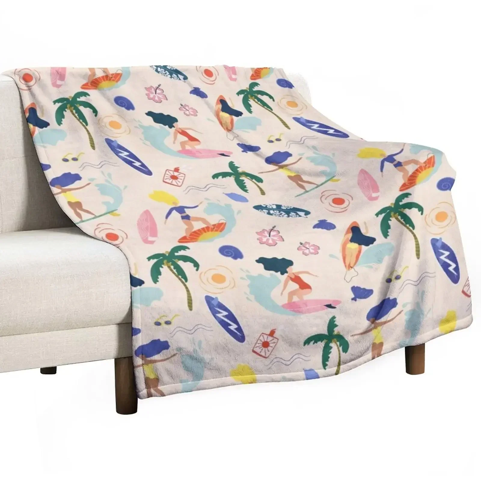 

Surfing Girl Throw Blanket christmas decoration Plaid Picnic manga Blankets