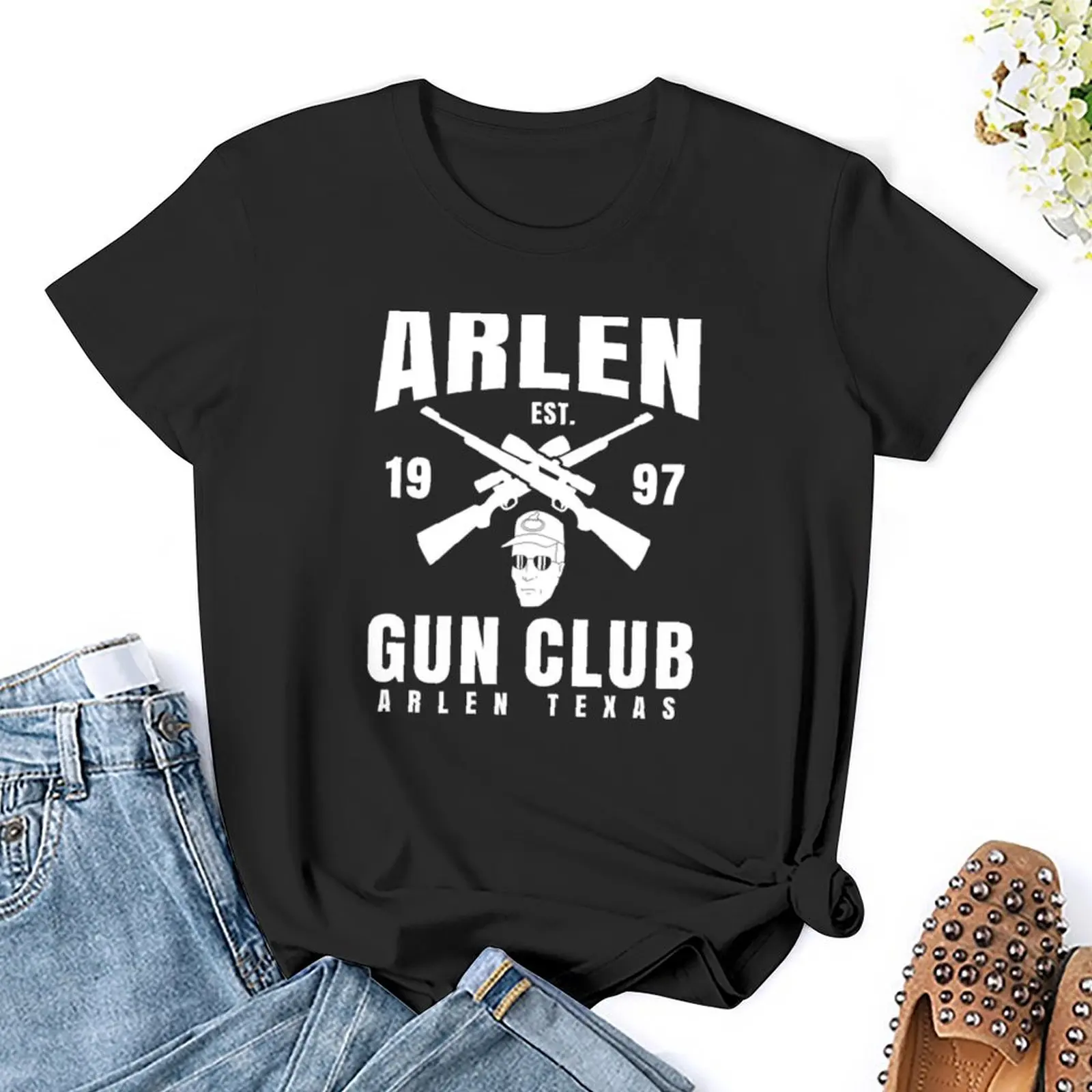 Arlen Gun Club เสื้อยืดผู้หญิงกราฟิกตลกๆเสื้อผ้าอะนิเมะ2024ฤดูใบไม้ผลิ