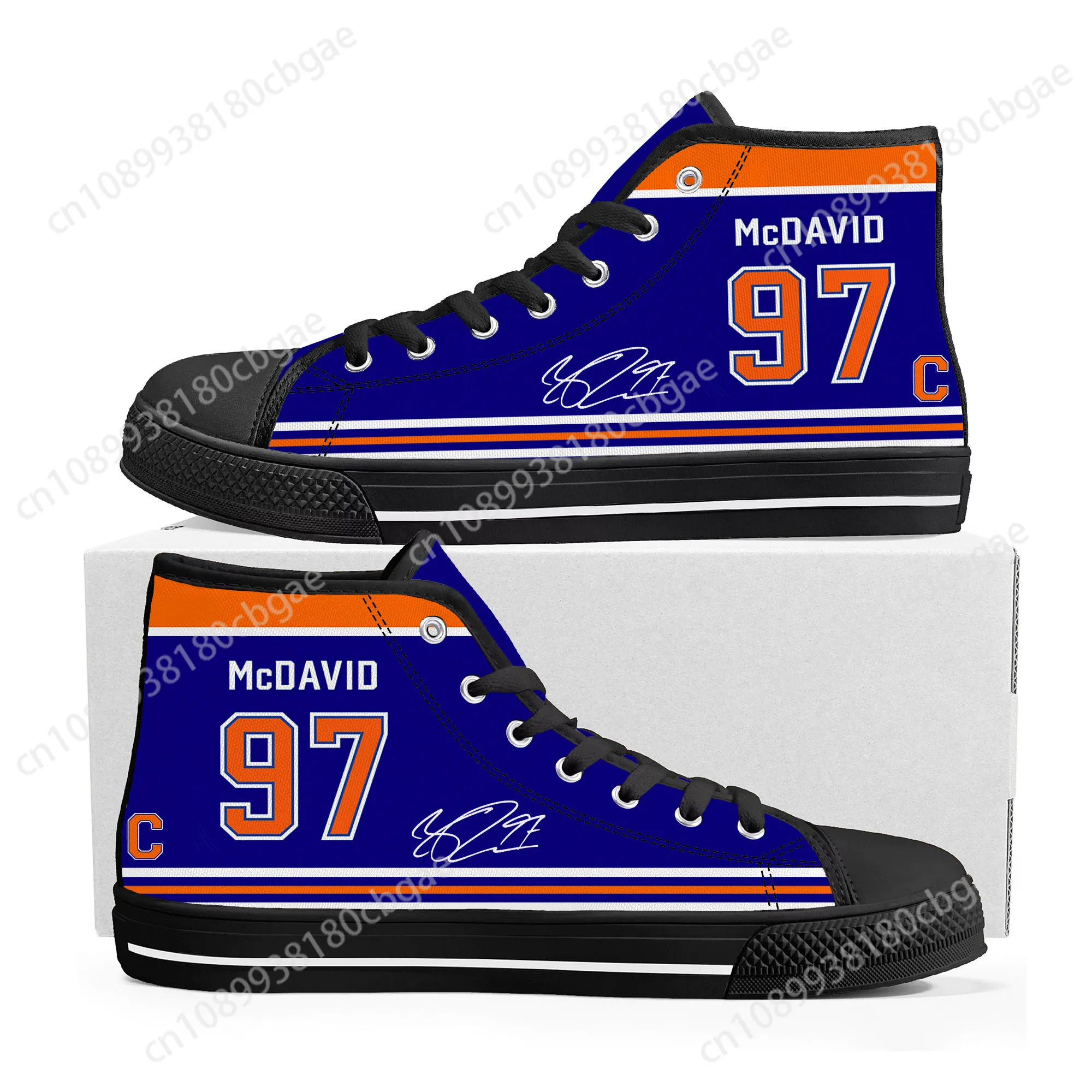 

Connor McDavid ice hockey NO 97 High Top Sneakers Mens Womens Teenager High Quality Canvas Sneaker Casual Shoe Custom Shoes