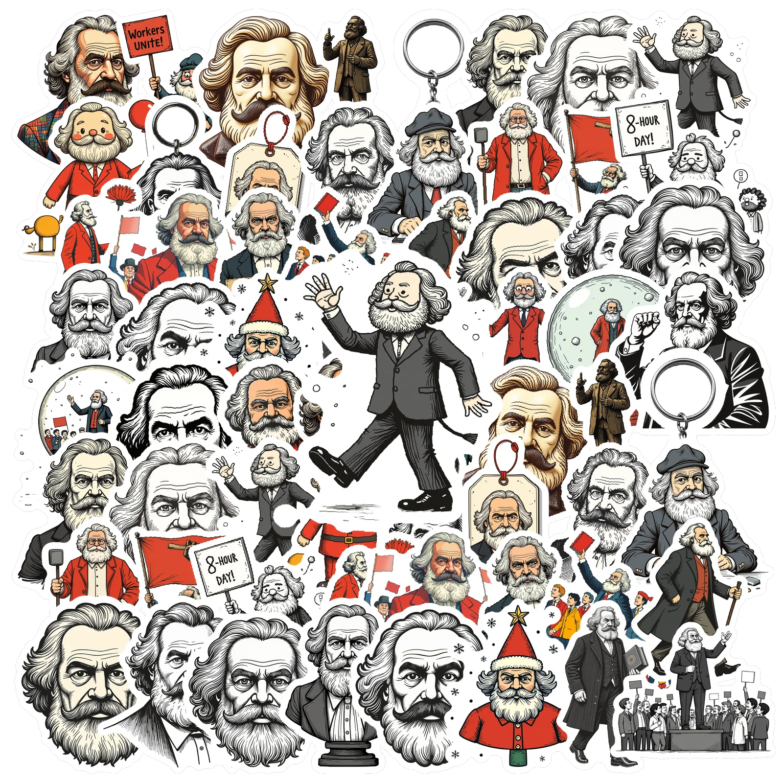 35pcs-50pcs Cartoon Stickers Vintage Graffiti Decals DIY Stickers For Suitcase Fridge Phone Luggage Laptop Guitar Car Sticker