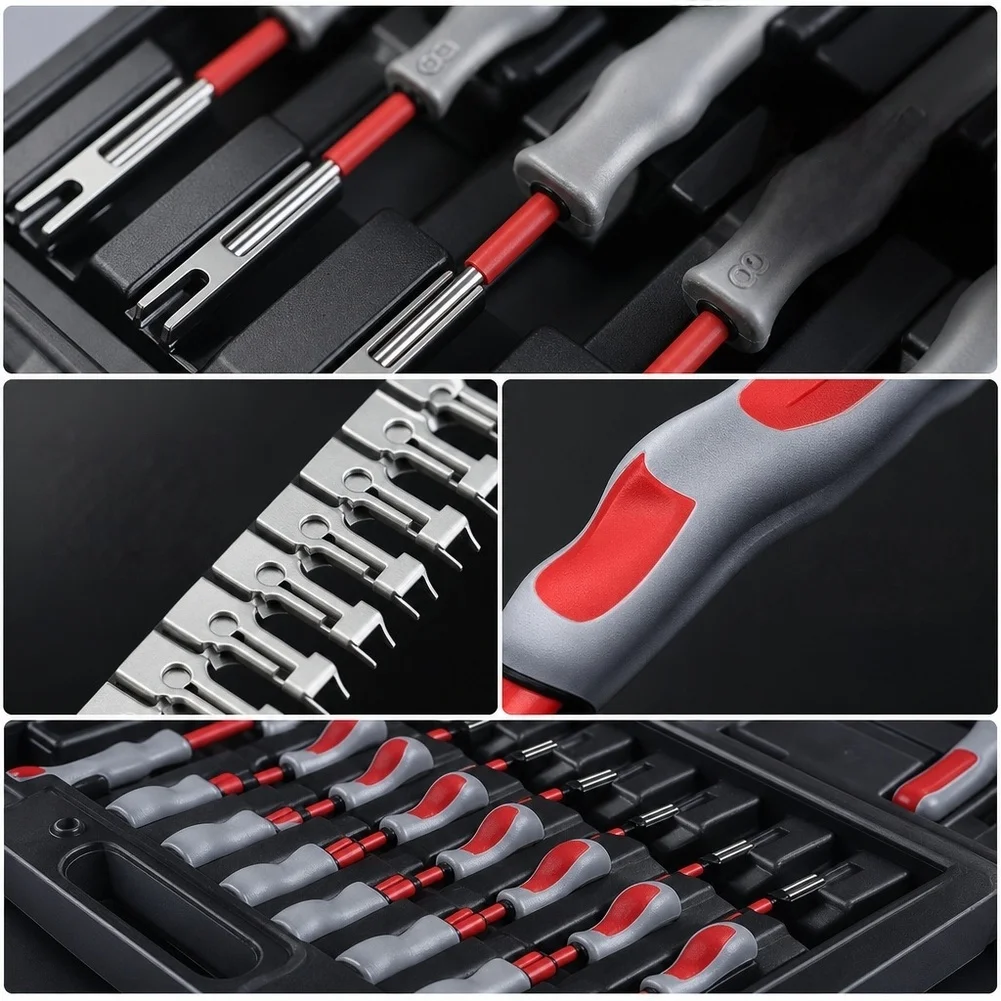 Terminal Removal Tool Set 26pcs for Automotive Wiring Harness Connectors Scratch-Free Circuit Protection Design