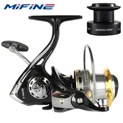 MIFINE-AURORA Powerful Fishing Reel, Spinning Reel 5.2:1/4.7:1, Spare Spool, Saltwater, Freshwater, Carp Fishing, 7 + 1BB