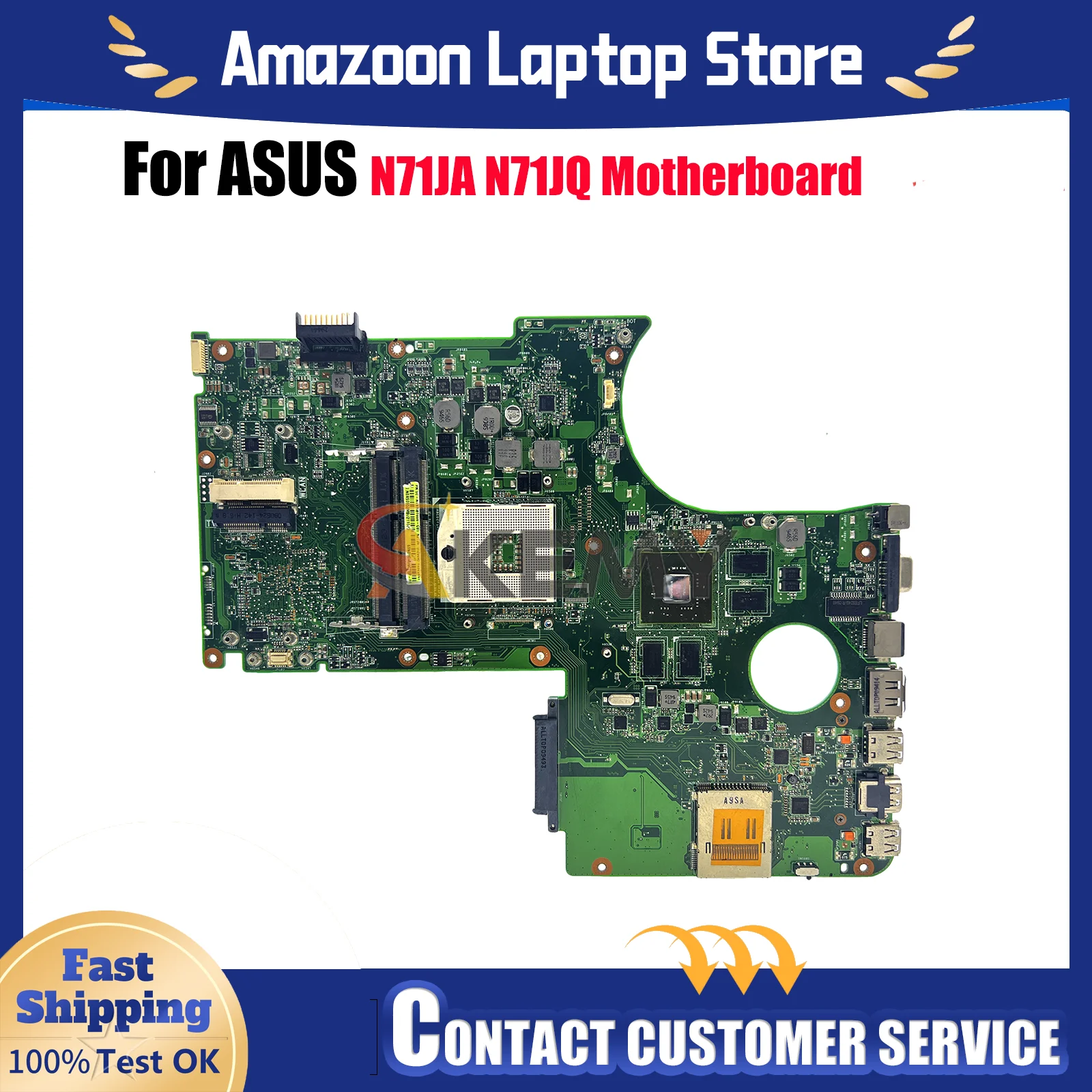 

N71JA Laptop Motherboard For ASUS ROG N71JQ N71J N71JA Notebook Mainboard This item is in stock 100% tests OK fast shipping