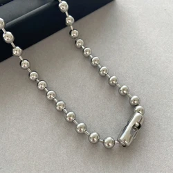 Women Choker Big Ball Punk Jewelry 7.5mm Alloy Bead Clavicle Chain Ball Necklace Link Necklaces for Men Girls Gift