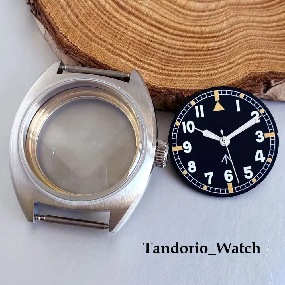Tandorio 36 mm doppelt gewölbtes Saphirglas-Taucheruhrengehäuse mit 29 mm Leuchtzifferblatt für NH35 NH36 ETA2824 Miyota 8215
