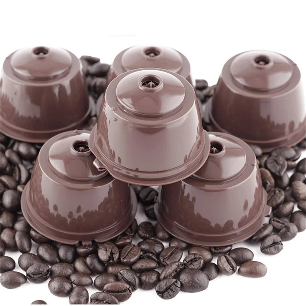 1~5PCS Reusable Coffee Capsule Filter Cup for Nescafe Dolce Gusto Refillable Caps Spoon Brush Filter Baskets