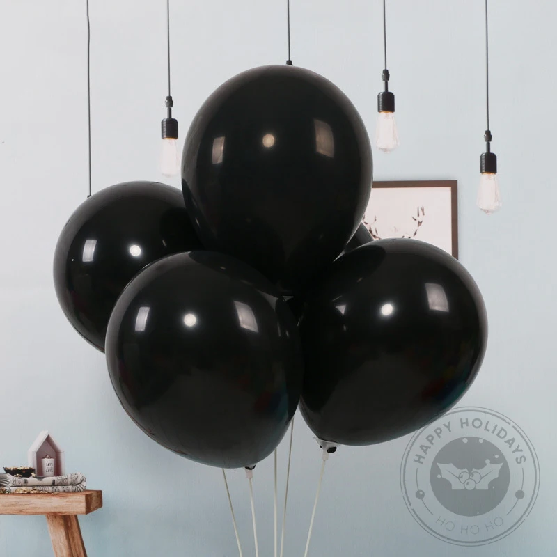 5-18inch Valentine\'s Day Ballon Black Wedding Latex Balloon With Metal Chrome Gold Silver Helium Balloon Happy Birthday Decor