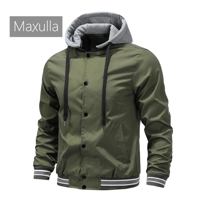 Spring Autumn Men's Hiking Jackets Fashion Men Ma-1 Pilot Bomber Coats Mens Climbing Sports Breathable Hooded Jackets Clothing