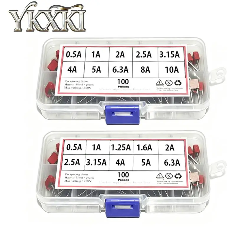 392 Square Fuse kit T0.5A 1A 1.25A 1.6A 2A 2.5A 3.15 4A  5A 6.3A  8A 10A 250V LCD TV Power Board Commonly Water Purifier