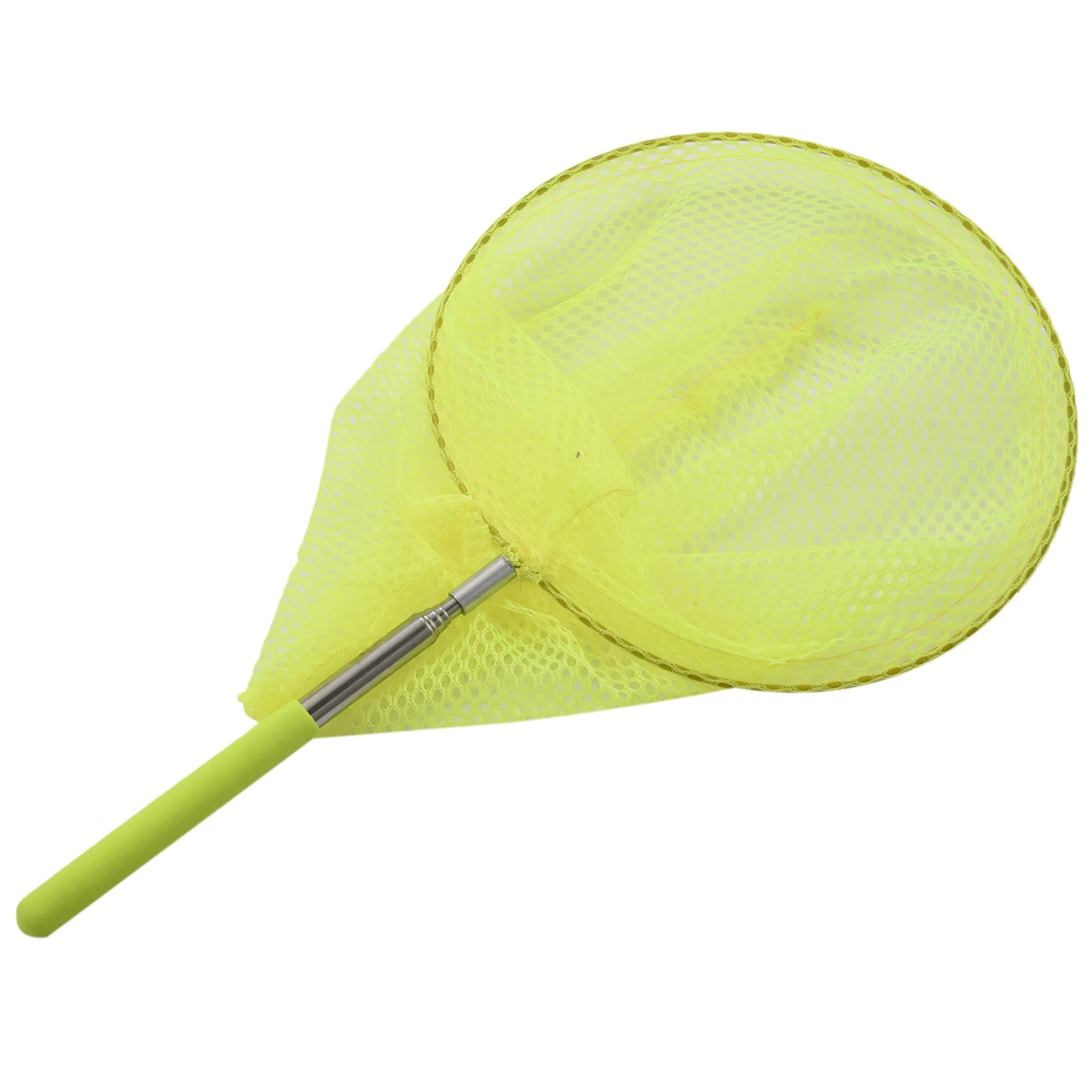 Outdoor Net Bag Stainless Steel Telescopic Catching Net-Yellow