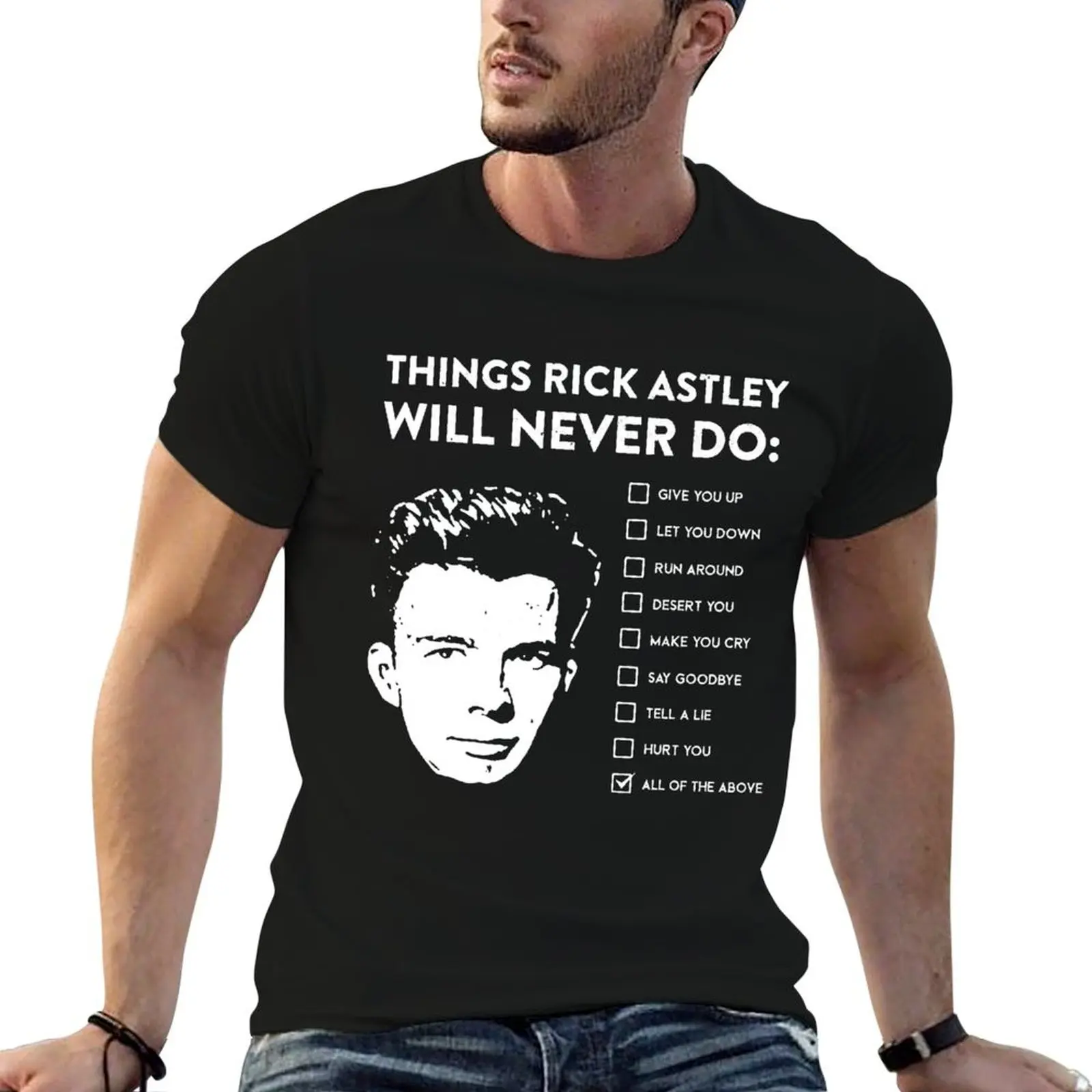

Birthday Gifts Things Rick Astley Will Never Do Active Halloween T-Shirt t shirt custom print mens graphic t shirts T-Shirt