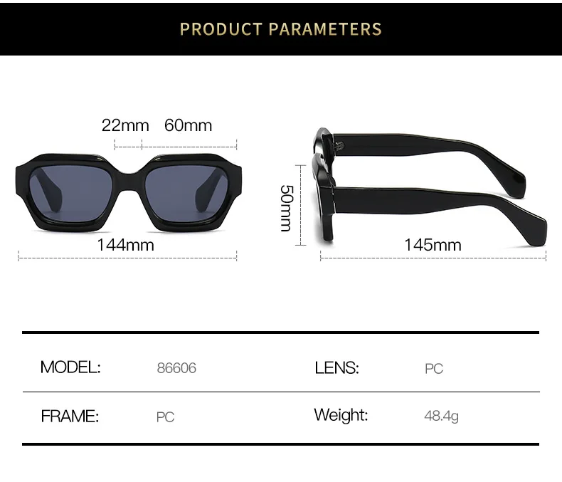 Dicker Rahmen Polygon getönter Schatten Lesebrille Herren Damen Fertige Korrektionsbrille Freizeit Outdoor Graue Sonnenbrille – Detail 5