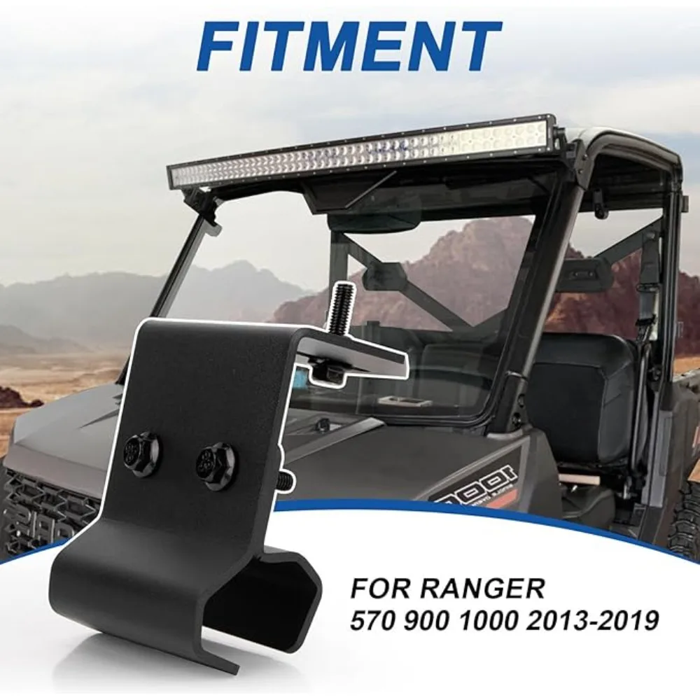 دراجة نارية 50 بوصة منحني مستقيم مصباح ليد بار العلوي الزجاج الأمامي تصاعد بين قوسين ل بولاريس رينجر 500 570 900 1000 2013-2019 #2