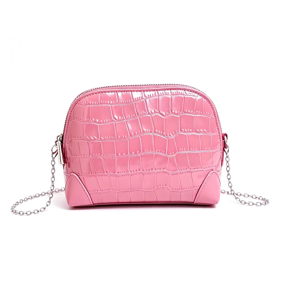 Crocodile Pattern Cowhide Mobile Phone Bag Female Messenger Chain Small Bag Portable Shell Cosmetic Travel Portable Toilet