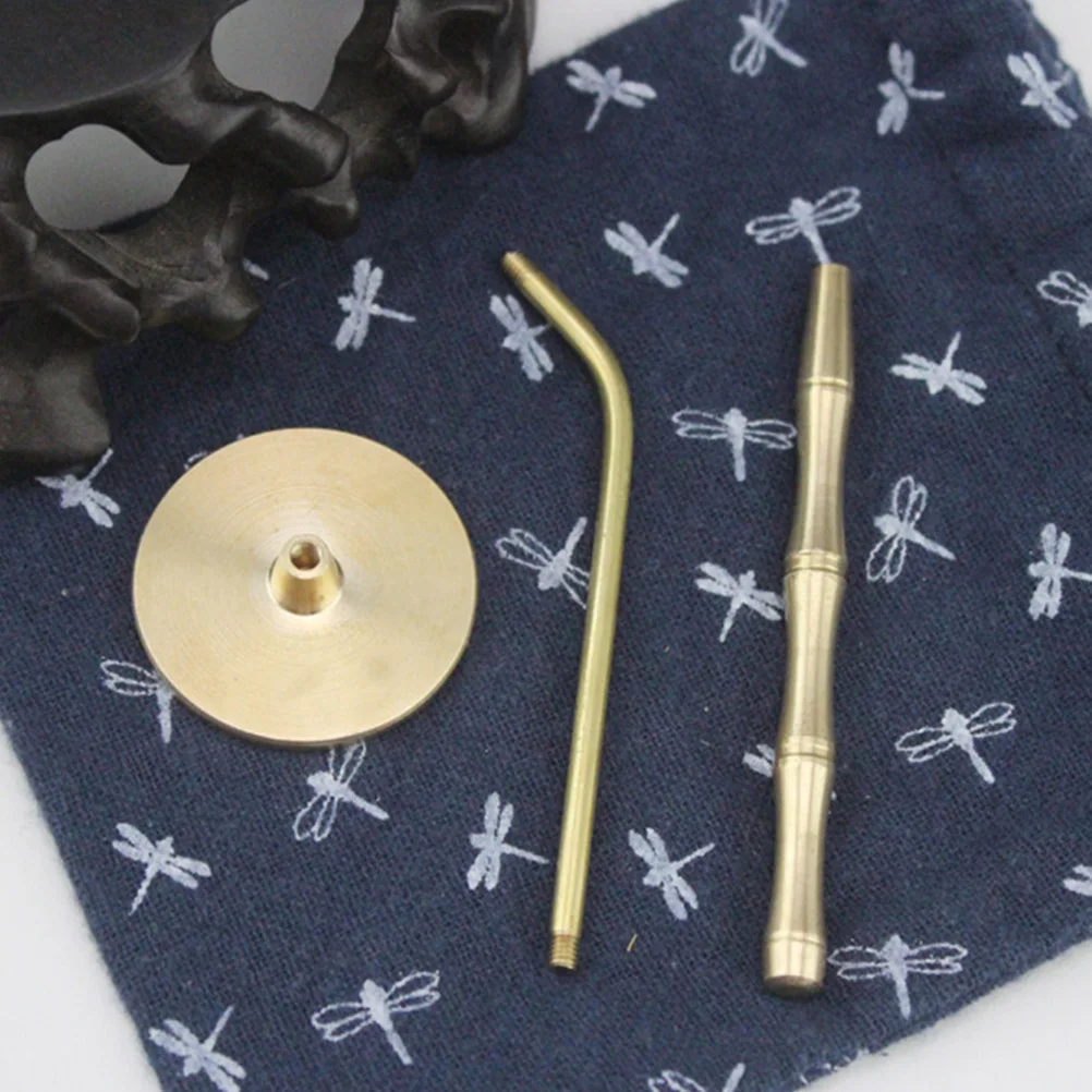 

Long Handle Brass Incense Ash Press Incense Burner Accessory Ergonomic Design Easy Use Powder Ash Seal Tool Brass Press