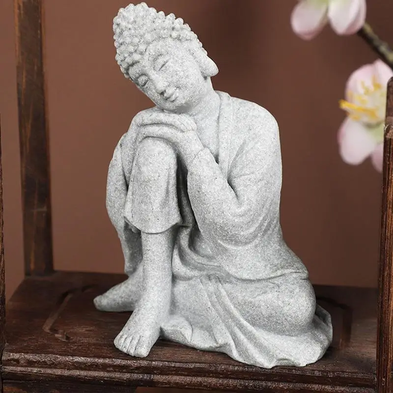 Household Sacrifice Buddha Statue Landscaping Crafts Buda Buddah Figurine for Meditation Yoga Room Buddha statue for Automotive