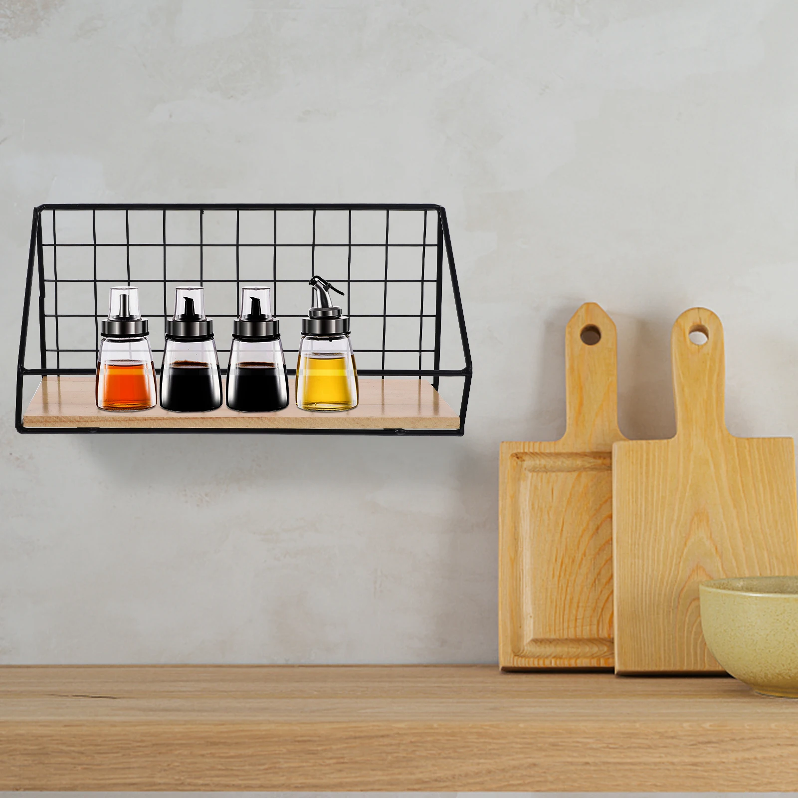 

Wall Hanging Basket Storage Rack Creative Iron Wooden 5 Tier Shelf Home Decor Plant Book ganizer Bathroom Kitchen Accessories